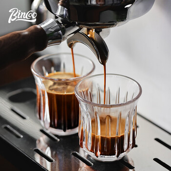 Bincoo手冲咖啡玻璃复古dirty咖啡杯澳白杯意式浓缩杯子烟灰色-160ml
