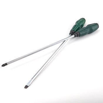 冰禹BJ-179 可敲击穿心螺丝刀包胶螺丝批 加长一字磁性起子8*300mm2把