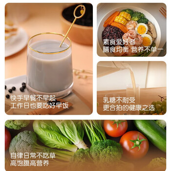 冰泉豆浆黑豆纯豆浆粉540克（共30小条）无蔗糖添加不甜豆奶营养早餐