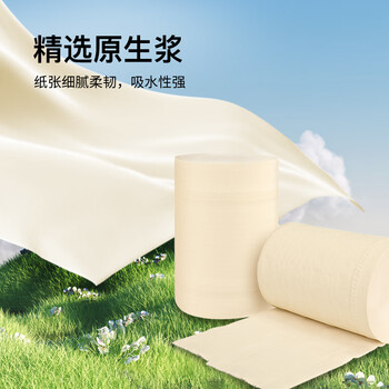 泉林本色无芯卷纸 3层130克*10卷 亲肤易溶卷筒纸卫生纸手纸厕纸家用实惠