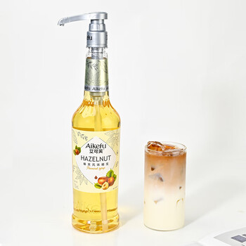 艾可芙榛果风味糖浆750ml咖啡拿铁奶茶鸡尾酒调味糖浆柠檬茶饮原料