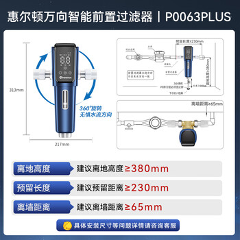 惠尔顿万向前置过滤器全自动清洗反冲洗防爆10T大流量电动刮洗全屋家用净水器自来水入户滤水器P0063PLUS 惠尔顿万向前置过滤器全自动清洗反冲洗防爆10T大流量电动刮洗全屋家用净水器自来水入户滤水器P0063PLUS