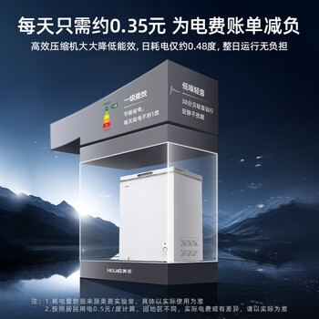美菱141L单温家用冷柜低霜直冷定频一级能效-35°速冻机械控温彩钢面板BC/BD-141DT白