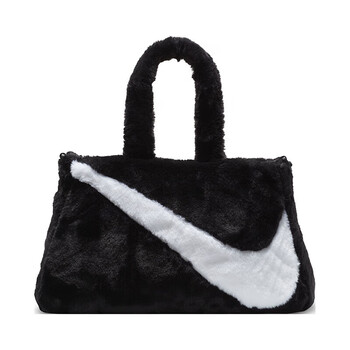 耐克NIKE男女斜挎包 时尚可爱手提包毛绒包休闲包FB3050-010黑白均码 耐克NIKE男女斜挎包 时尚可爱手提包毛绒包休闲包FB3050-010黑白均码