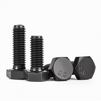 闽都 8.8级外六角发黑螺丝加长高强度六角头淬黑螺栓 6*12（30个）