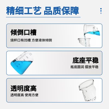 蜀牛 高硼硅玻璃三角烧杯 化学实验室锥形烧杯 刻度玻璃三角烧杯 加厚型玻璃带刻度 大号烧杯刷