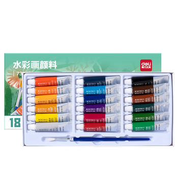 得力(deli)18色5ml水彩颜料套装美术画画美术专用便携学生儿童入门级绘画彩绘套装色彩文具出游73860 得力(deli)18色5ml水彩颜料套装美术画画美术专用便携学生儿童入门级绘画彩绘套装色彩文具出游73860