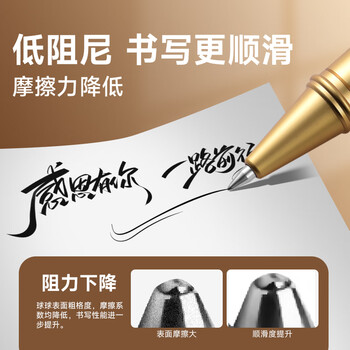 梦特娇（MONTAGUT）【毕业礼物】宝珠笔商务签字笔节日伴手礼书写签名笔送客户员工中性笔礼遇系列香槟金0.5mm