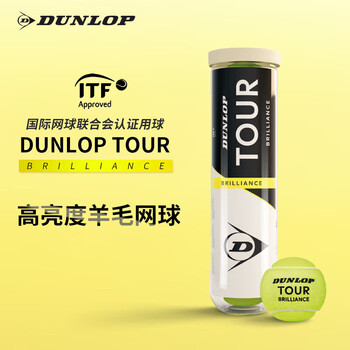DUNLOP网球加亮球TOUR BRILLIANCE 4粒装整箱18筒 601621