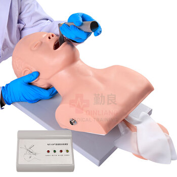 勤良成人电子气管插管训练模型（牙齿受压警报）口鼻咽喉插管置管操作练习模拟人气道阻塞通气插管模型QL/J5S