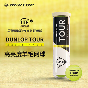 DUNLOP网球加亮球TOUR BRILLIANCE 4粒装整箱18筒 601621