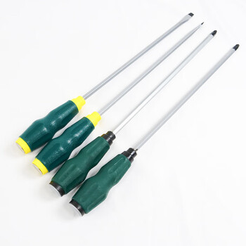 冰禹BJ-179 可敲击穿心螺丝刀包胶螺丝批 加长一字磁性起子8*300mm2把