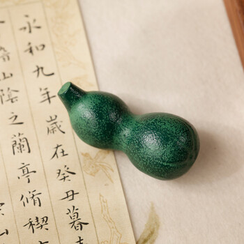 漢墨 葫芦镇尺镇纸 可爱多功能笔搁笔置笔山 文房四宝礼品礼物毛笔架子