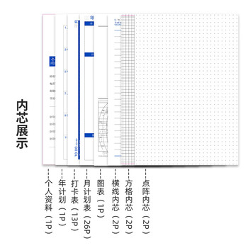 朗捷大号工作小秘书自填式日程计划本2026年日历本自律打卡本时间规划管理记事月计划本