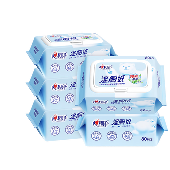 心相印湿厕纸 云熊系列80片*5包装湿巾 私处清洁搭配卷纸 随机包装 心相印湿厕纸 云熊系列80片*5包装湿巾 私处清洁搭配卷纸 随机包装