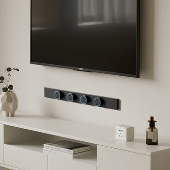 奥克斯轨道插座 明装免打孔壁挂式可移动墙壁滑轨插座轻薄款C6白色75厘米+6个蓝光圈五孔