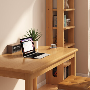 小匠材实木书架立式落地窄书柜储物柜一体靠墙儿童简易转角置物架六层40