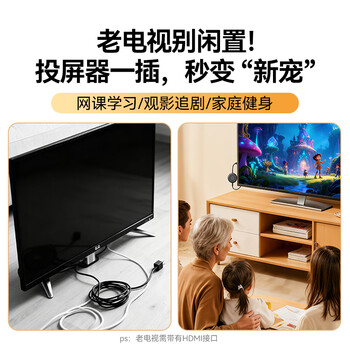 山泽 手机无线投屏器 4K高清HDMI音视频同屏传输器 适用苹果安卓华为手机电脑电视显示器投影仪WP02