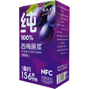 信盛堂100%纯西梅汁原浆大餐救星0脂0蔗糖膳食纤维解腻果蔬NFC饮料300ml