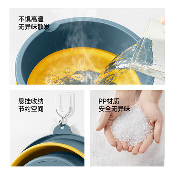 五月花折叠水桶10L家用便携收纳户外储水洗车提水桶钓鱼桶