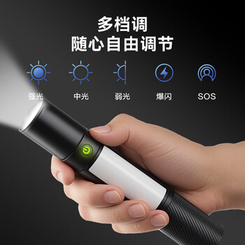 京东京造 多功能手电筒带侧灯车载应急破窗安全锤带割刀强光户外照明 京东京造 多功能手电筒带侧灯车载应急破窗安全锤带割刀强光户外照明