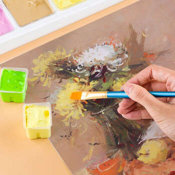 中盛画材10支装水粉画笔套装尼龙排笔水彩笔丙烯油画颜料笔专业毛笔初学者美术学生专用初学美术写生