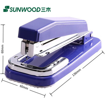 三木（SUNWOOD）效率王系列 25页可旋转订书机 适配24/6订书钉 蓝色 P414