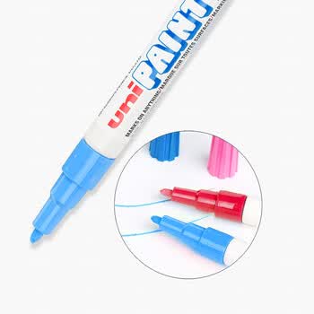 uni三菱【开学季】PX-21 小字油漆笔 0.8-1.2mm工业记号笔物流笔（可用于汽车补漆）浅蓝色 12支装