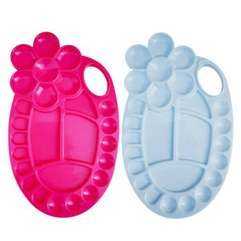 【全网低价】芬尚 儿童彩色颜料盘 幼儿园美术绘画调色盘可装水粉水彩颜料 红白24*14.5cm（两个装）