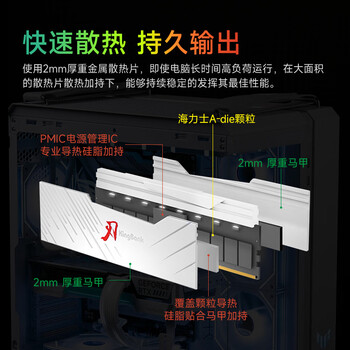 金百达（KINGBANK）64GB(32GBX2)套装 DDR5 6400 台式机内存条海力士A-die颗粒 白刃RGB灯条 C32 Deepseek硬件