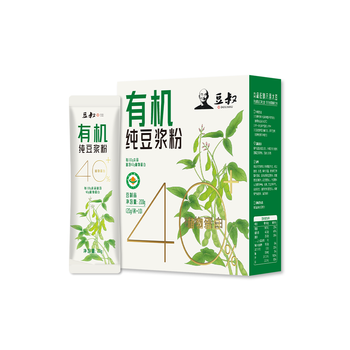 豆叔有机豆浆粉原味纯豆浆粉40%高蛋白非转基因20g*10条/盒