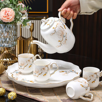 峥野轻奢水杯套装乔迁之喜搬家礼物新中式家用陶瓷杯子茶具整套