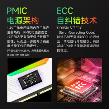 金百达（KINGBANK）32GB(16GBX2)套装 DDR5 6800 台式机内存条海力士A-die颗粒 白刃RGB灯条 C32 Deepseek硬件