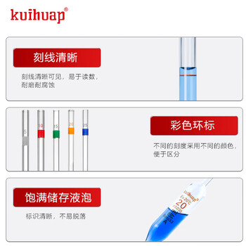 kuihuap葵花A级单标线移液管 胖肚吸管 可过检玻璃大肚吸管滴管A级过检实验室玻璃量器 葵花A级大肚移液管  25ml