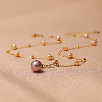 小米星满天星珍珠项链淡水珍珠满天星颈链气质款大灯泡巴洛克时尚设计