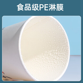 齐心（COMIX）250ml一次性纸杯 100只纸杯/杯子 商务家用一次性杯子 白色 LE003