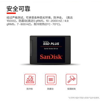 闪迪（SanDisk）1TB SSD固态硬盘535MB/s读速PLUS性能加强版SATA接口2.5英寸TLC颗粒台式机笔记本扩容电脑升级