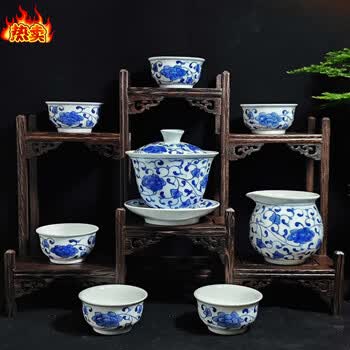 景德镇青花手绘盖碗品牌及商品- 京东