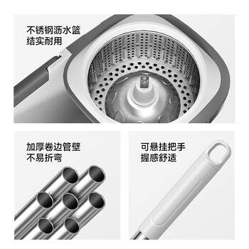 五月花旋转拖把共2布家用一拖净免手洗2026拖把带桶一套拖布吸水墩布