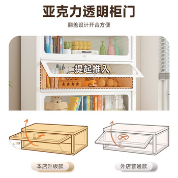 唐辑钢制书架书柜防尘落地多层带门铁艺书架置物架收纳柜二门三层70