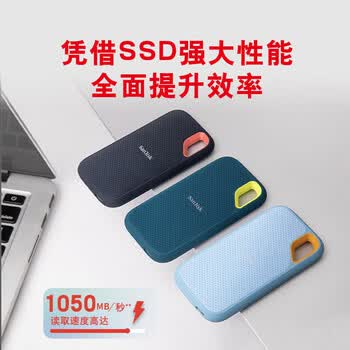 闪迪（SanDisk）4TB Nvme移动固态硬盘（PSSD）E61松柏青SSD 读速1050MB/s 手机直连笔记本外接硬盘