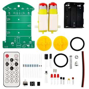 诺然 DIY套件 红外遥控智能小车套件 散件焊接练习电路组装TJ-56-464套件+3节五号电池 1套