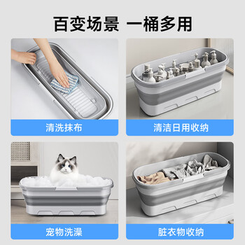 五月花可折叠拖把桶17L水桶带轮子拖地神器配件大容量更百搭