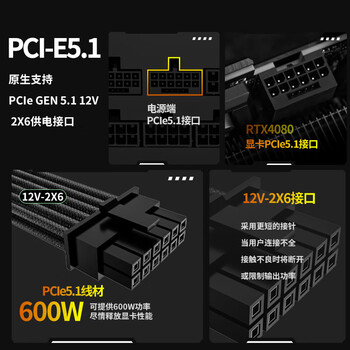 长城（Great Wall）额定1100W G11+金牌全模电源（ATX3.1标准/原生PCIe5.1供电/自动启停/全电压/单路12V/5090）