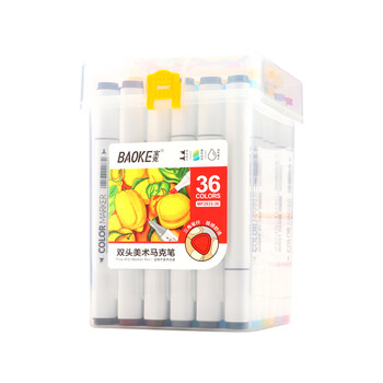 宝克(BAOKE)MP2933-36双头马克笔三角笔杆酒精油性学生美术绘画儿童涂鸦设计笔36色装水彩笔 宝克(BAOKE)MP2933-36双头马克笔三角笔杆酒精油性学生美术绘画儿童涂鸦设计笔36色装水彩笔