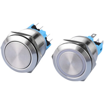 瀚时恒业 金属按钮开关带灯自复位自锁启动不锈钢防水 电源符号+绿光/不含插座22mm/10A电流自复/松手弹回220V(5个) 瀚时恒业 金属按钮开关带灯自复位自锁启动不锈钢防水 电源符号+绿光/不含插座22mm/10A电流自复/松手弹回220V(5个)