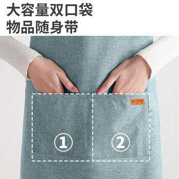 美丽新防水防油围裙厨房男女通用家务清洁罩衣奶茶厨师工作服阳离子围裙