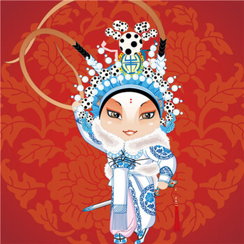 幼儿园装饰画挂画卡通画儿童q版京剧戏剧脸谱墙画火锅店餐厅壁画sn