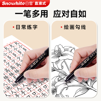 白雪(snowhite)直液式秀丽笔勾线笔软笔式毛笔入门初学者套装练字书法大楷绘画美工笔12支 pm32 白雪(snowhite)直液式秀丽笔勾线笔软笔式毛笔入门初学者套装练字书法大楷绘画美工笔12支 pm32