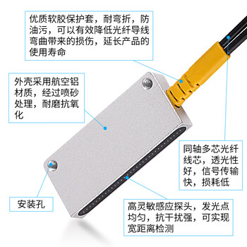 珀帝矩阵光纤传感器区域检测对射红外感应开关漫反射光电开关光栅光幕  对射35mm（侧面检测） XSFT-35MLD